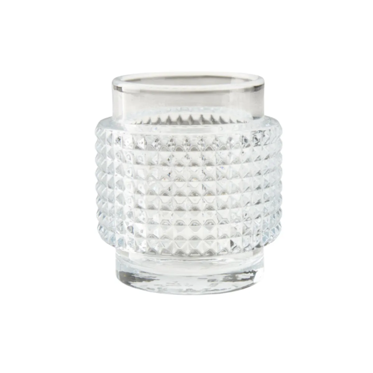 Svečnik Glass, steklen, karo